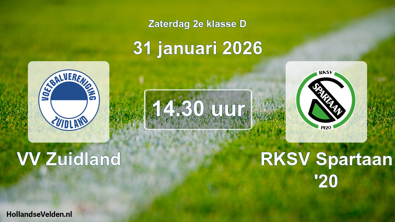 Scheduled Match: VV Zuidland - RKSV Spartaan '20 (31 January 2026)