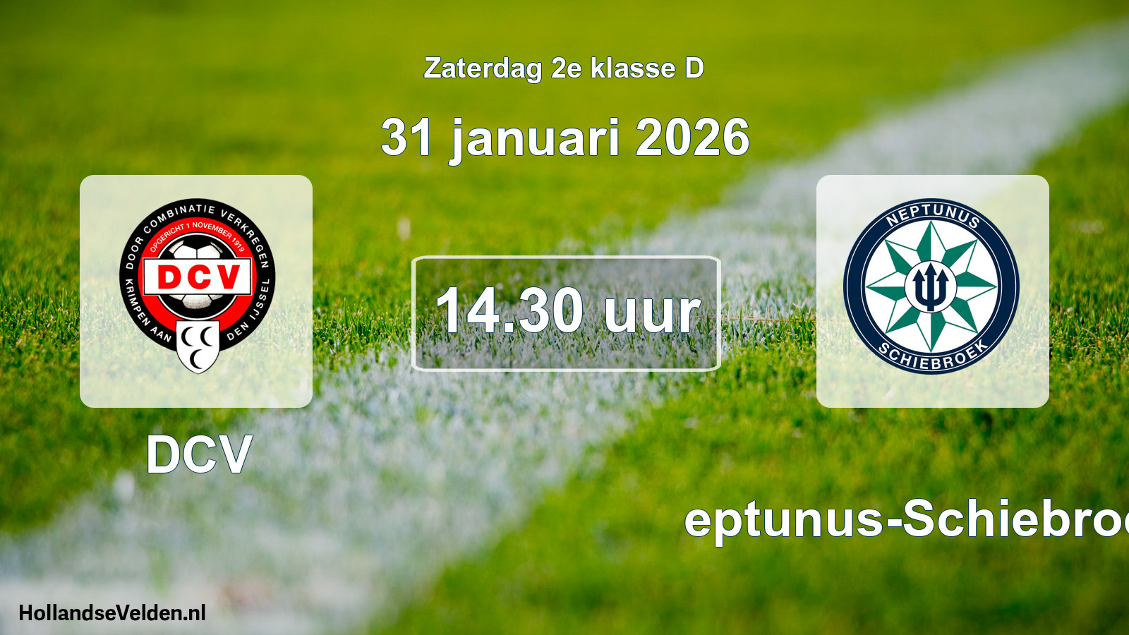 Geplande wedstrijd: DCV - Neptunus-Schiebroek (31 januari 2026)