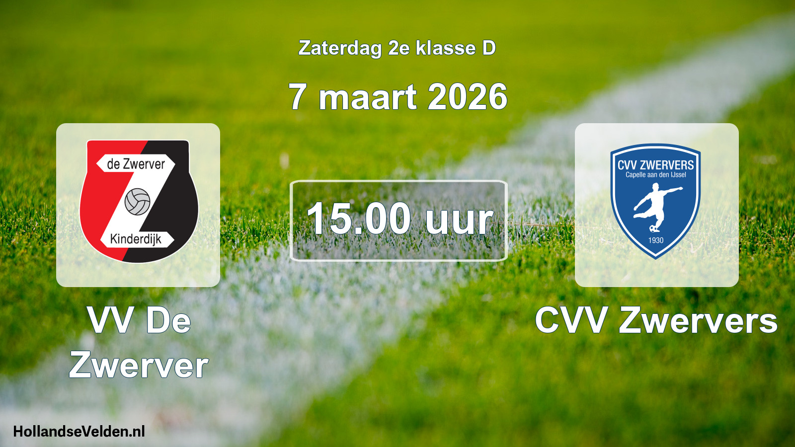 Scheduled Match: VV De Zwerver - CVV Zwervers (7 March 2026)