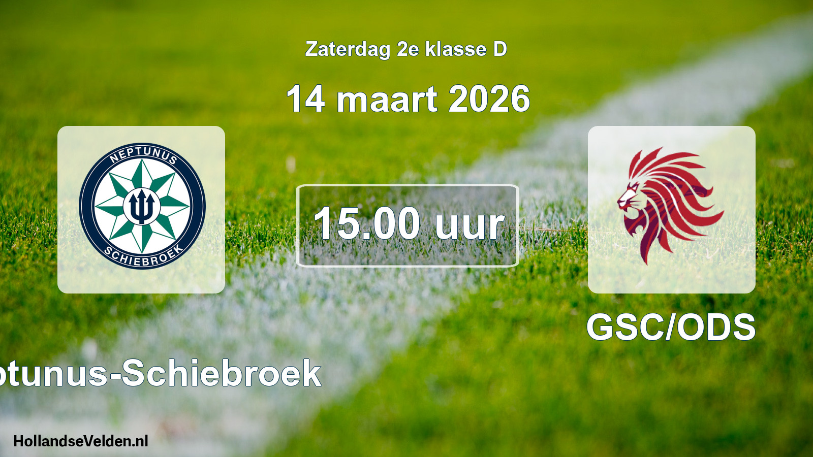 Scheduled Match: Neptunus-Schiebroek - GSC/ODS (14 March 2026)