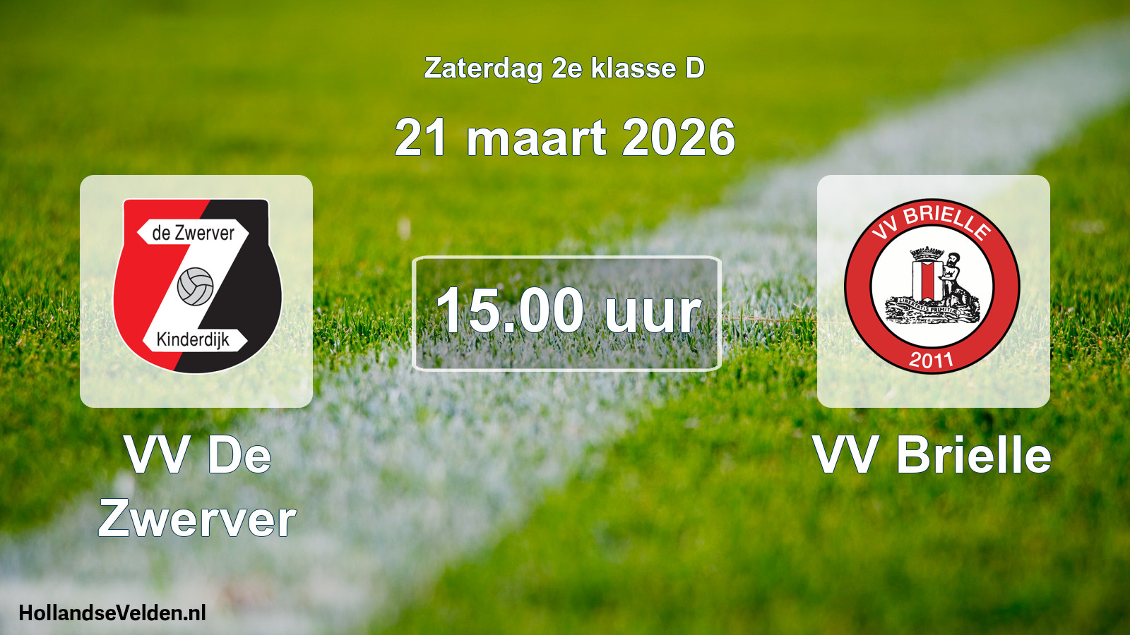Scheduled Match: VV De Zwerver - VV Brielle (21 March 2026)