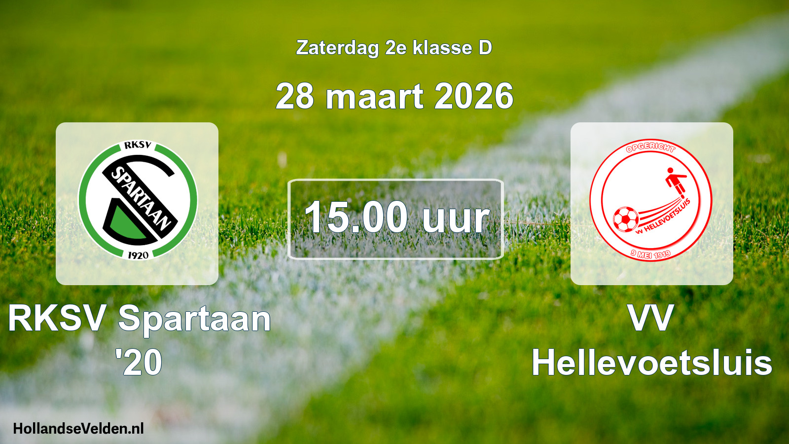 Scheduled Match: RKSV Spartaan '20 - VV Hellevoetsluis (28 March 2026)