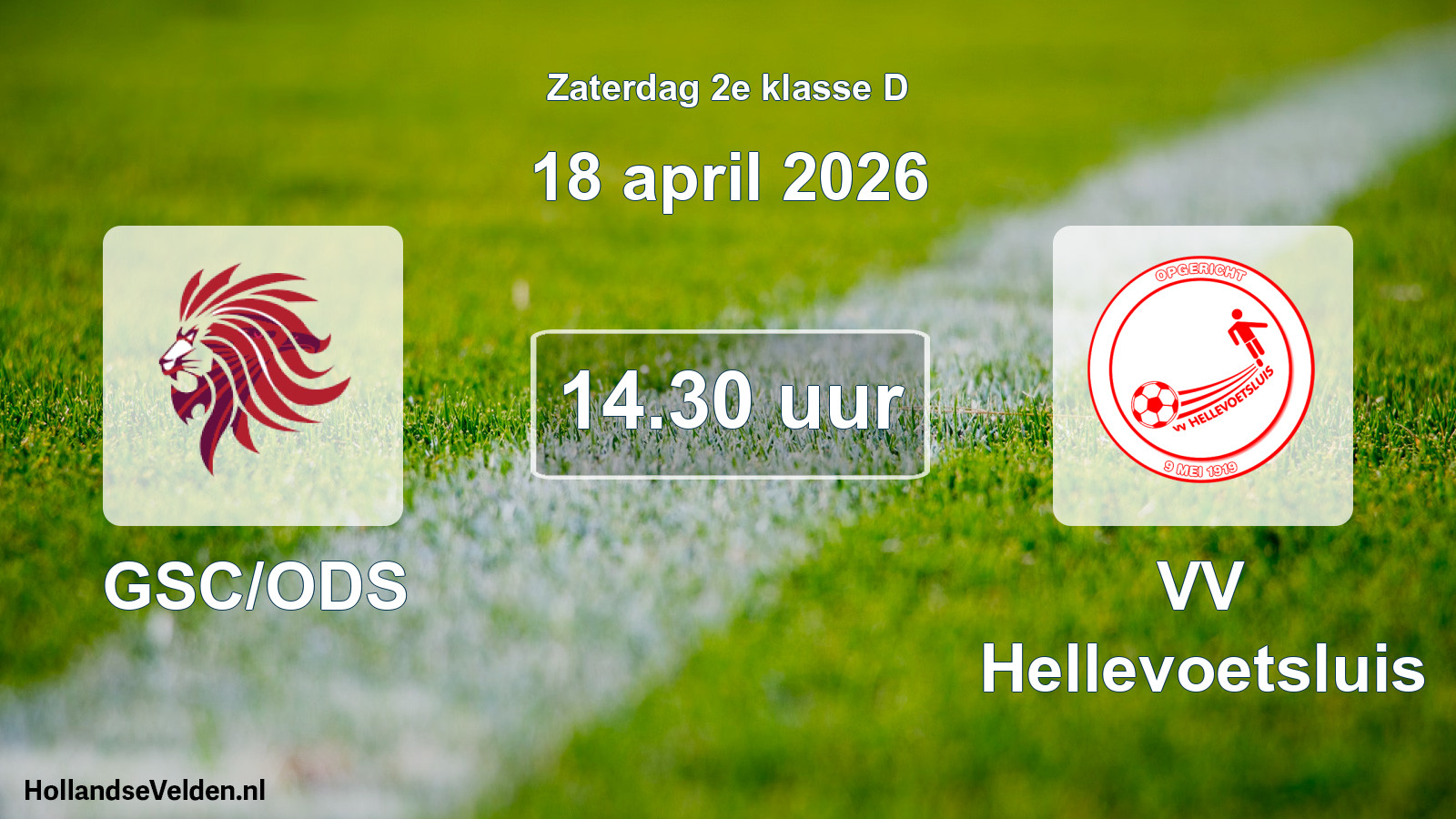 Scheduled Match: GSC/ODS - VV Hellevoetsluis (18 April 2026)
