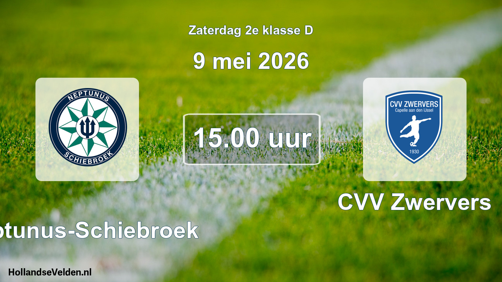 Scheduled Match: Neptunus-Schiebroek - CVV Zwervers (9 May 2026)