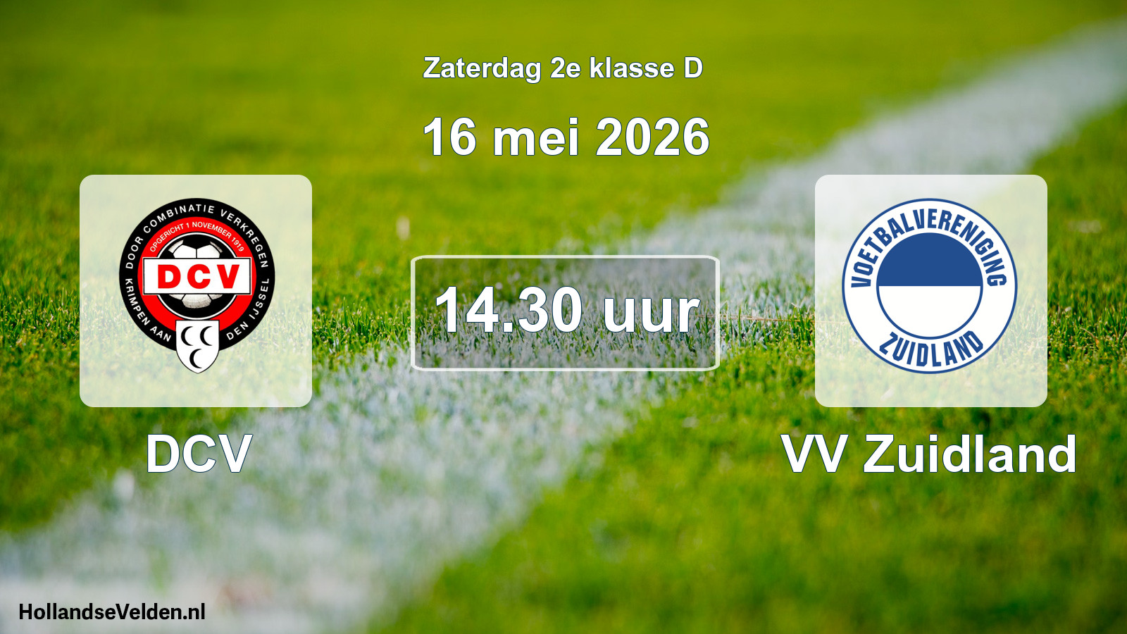 Scheduled Match: DCV - VV Zuidland (16 May 2026)