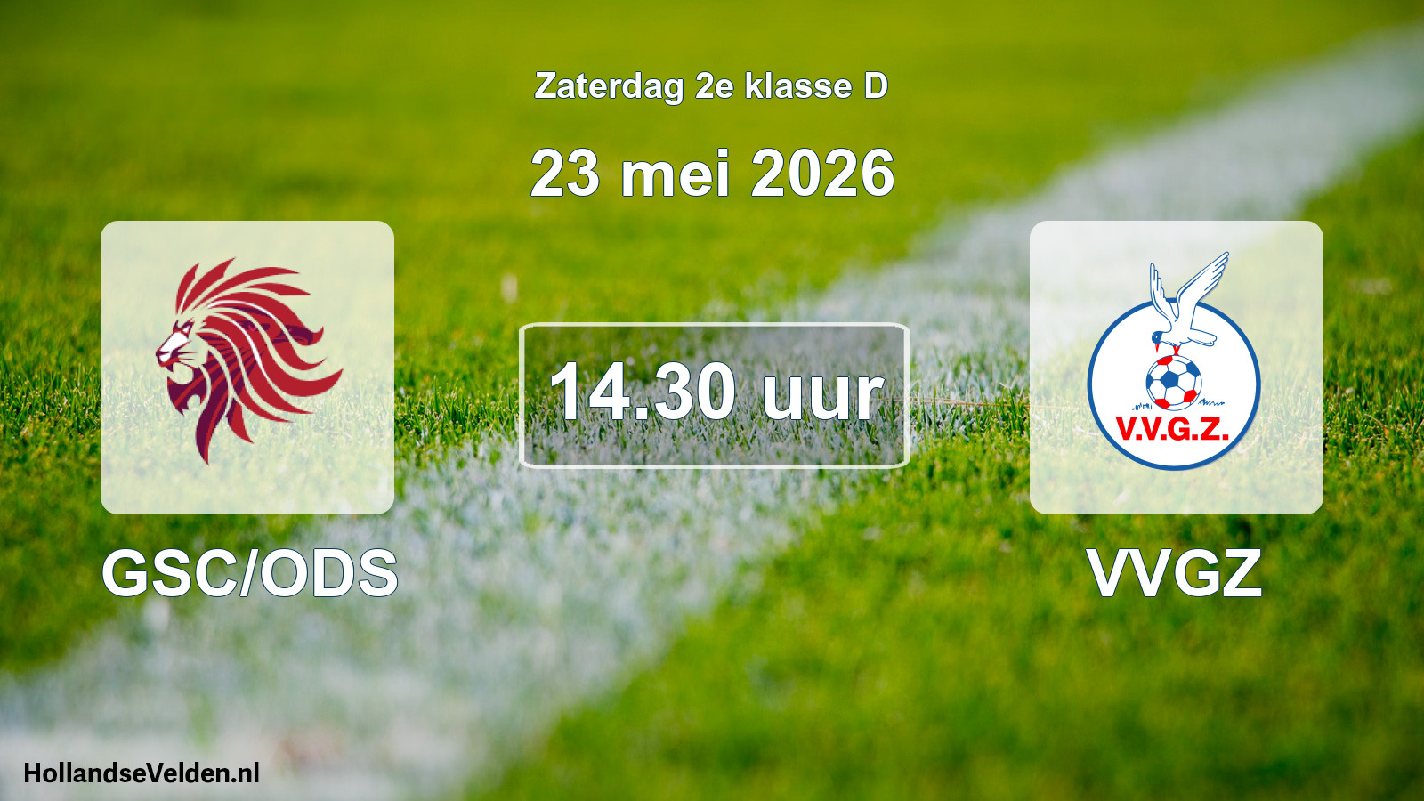 Geplande wedstrijd: GSC/ODS - VVGZ (23 mei 2026)
