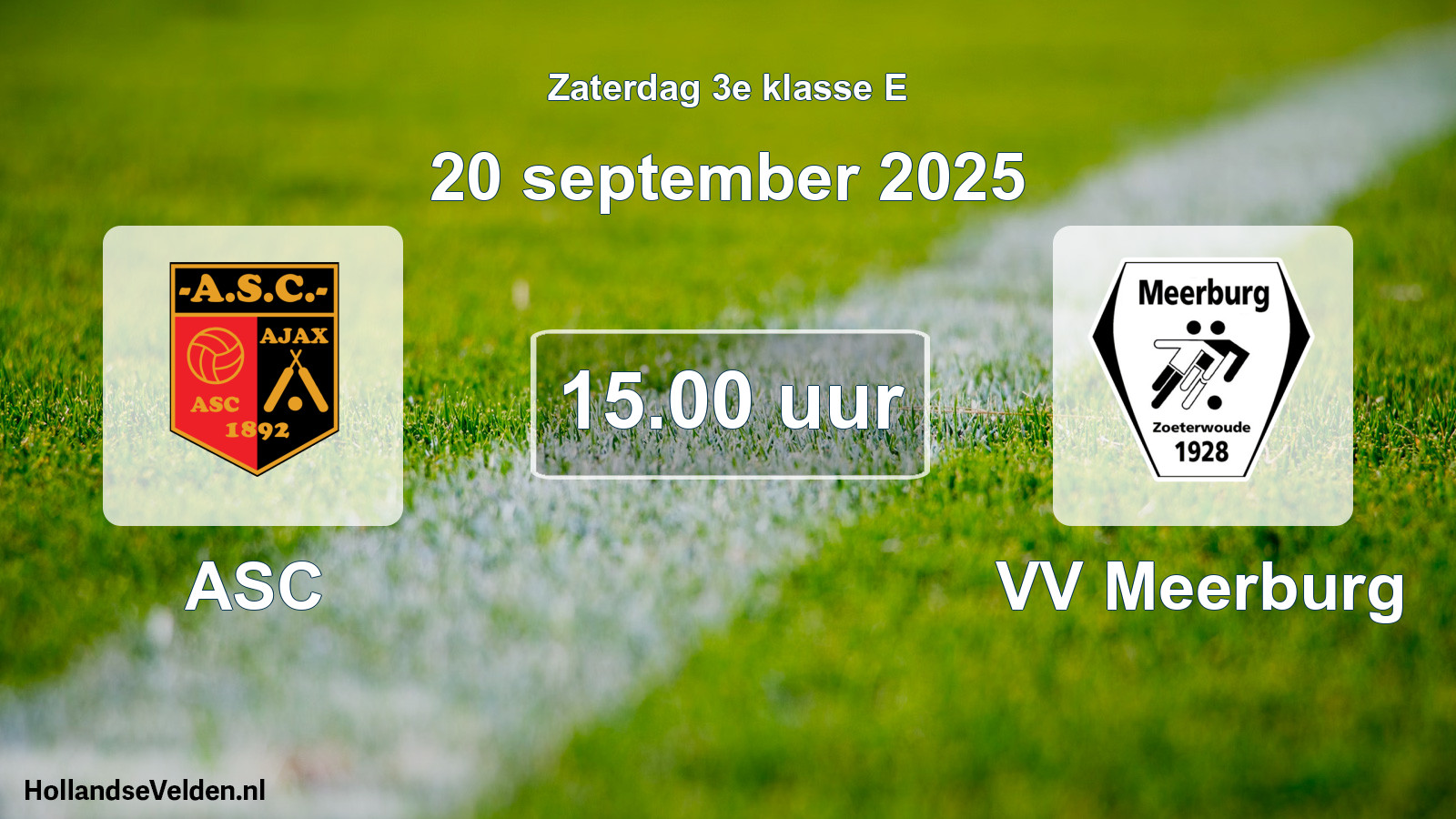 Geplande wedstrijd: ASC - VV Meerburg (20 september 2025)