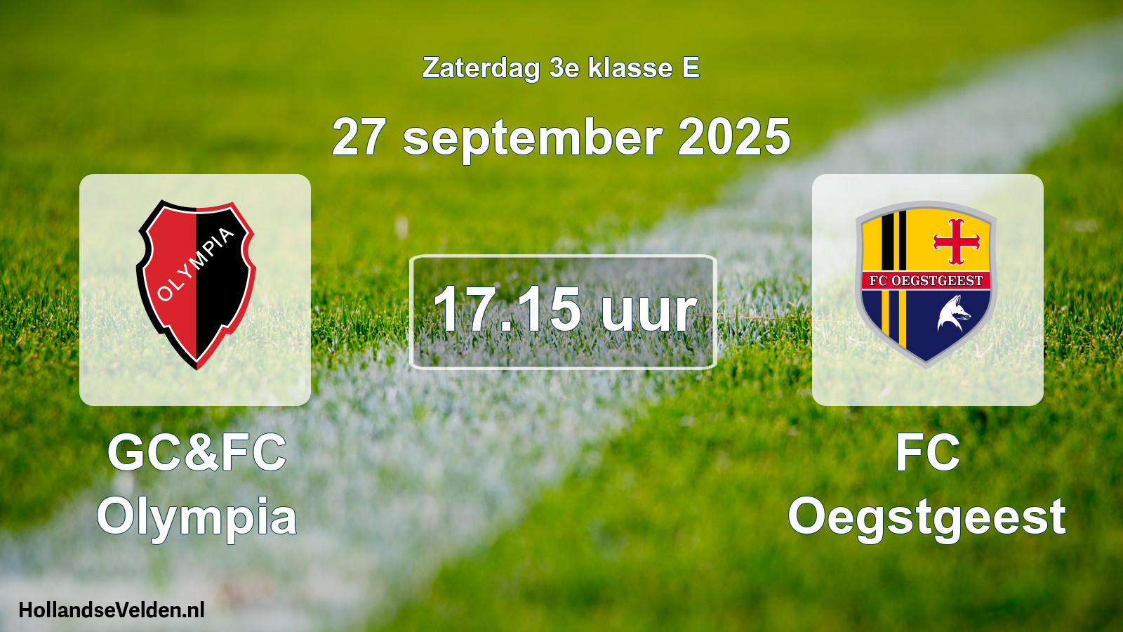 Scheduled Match: GC&FC Olympia - FC Oegstgeest (27 September 2025)