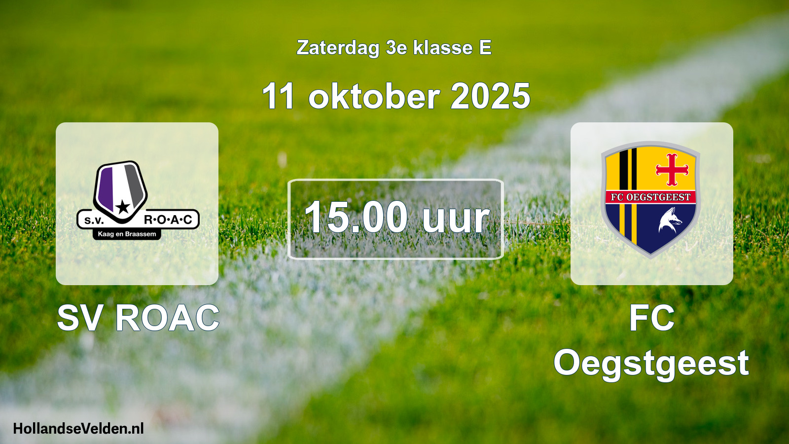 Scheduled Match: SV ROAC - FC Oegstgeest (11 October 2025)