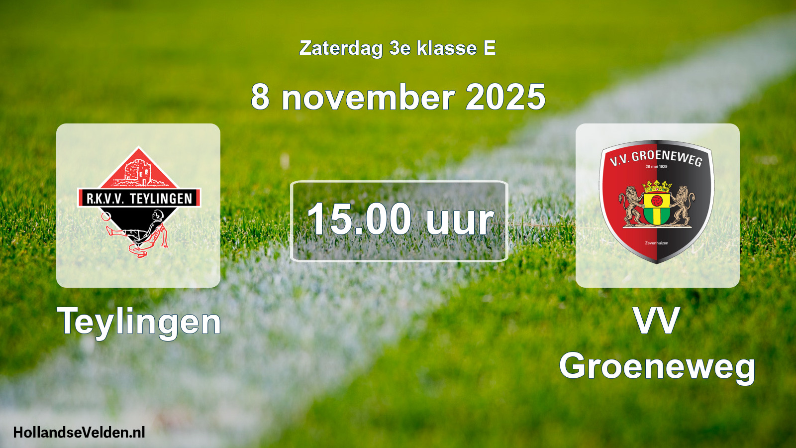 Geplande wedstrijd: Teylingen - VV Groeneweg (8 november 2025)