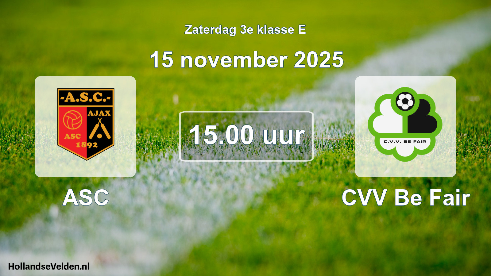 Geplande wedstrijd: ASC - CVV Be Fair (15 november 2025)