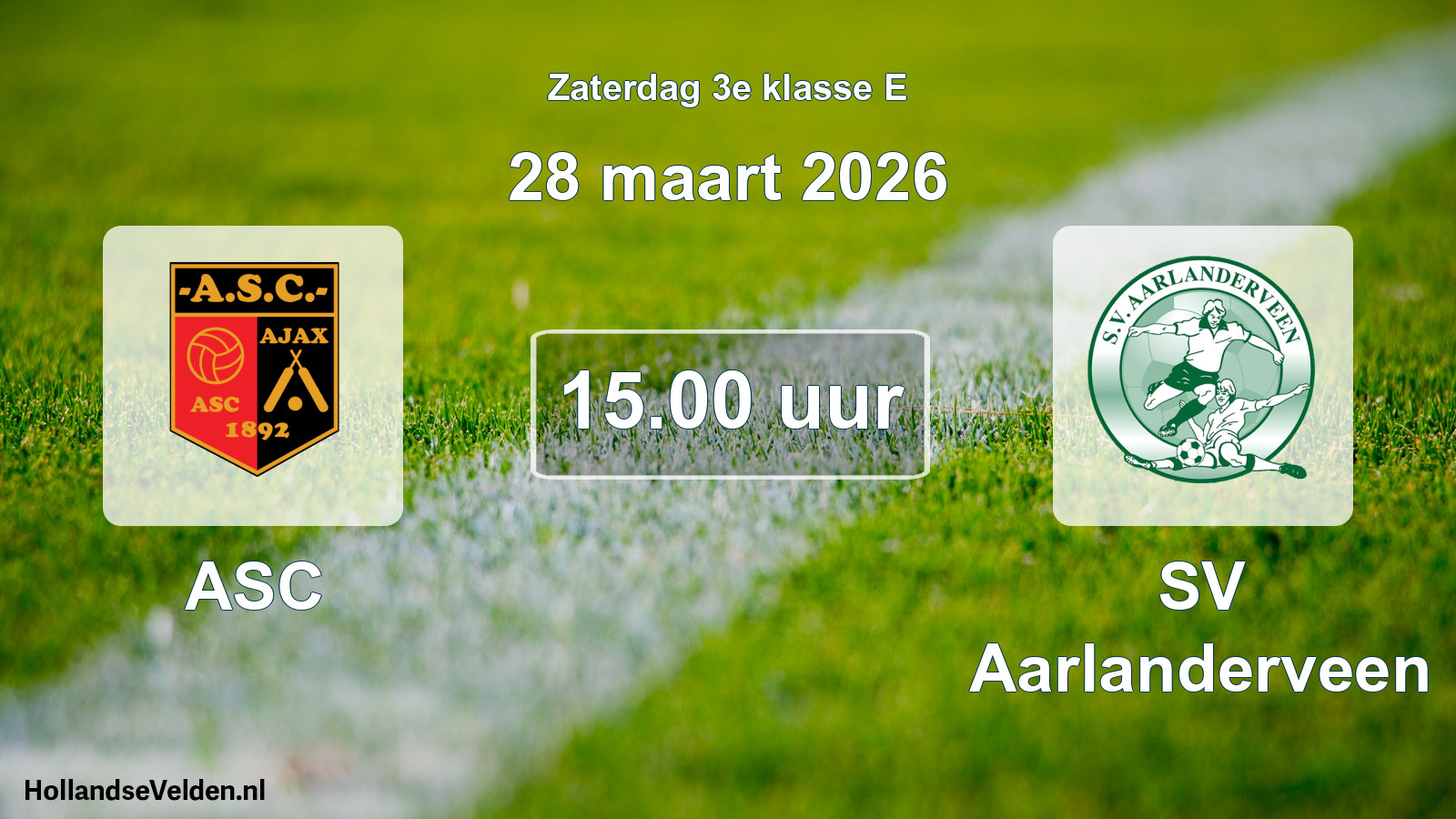 Geplande wedstrijd: ASC - SV Aarlanderveen (28 maart 2026)