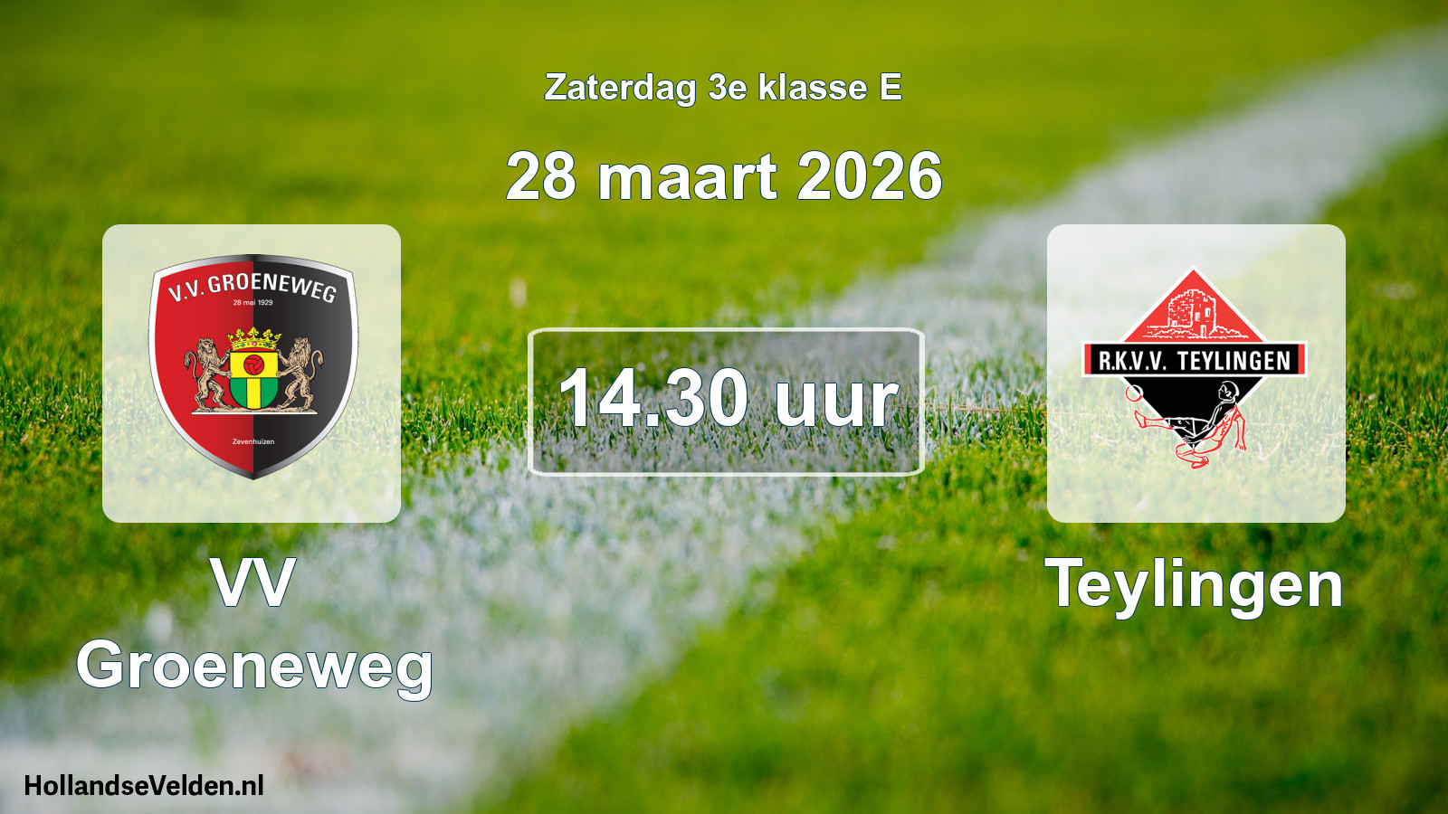 Scheduled Match: VV Groeneweg - Teylingen (28 March 2026)