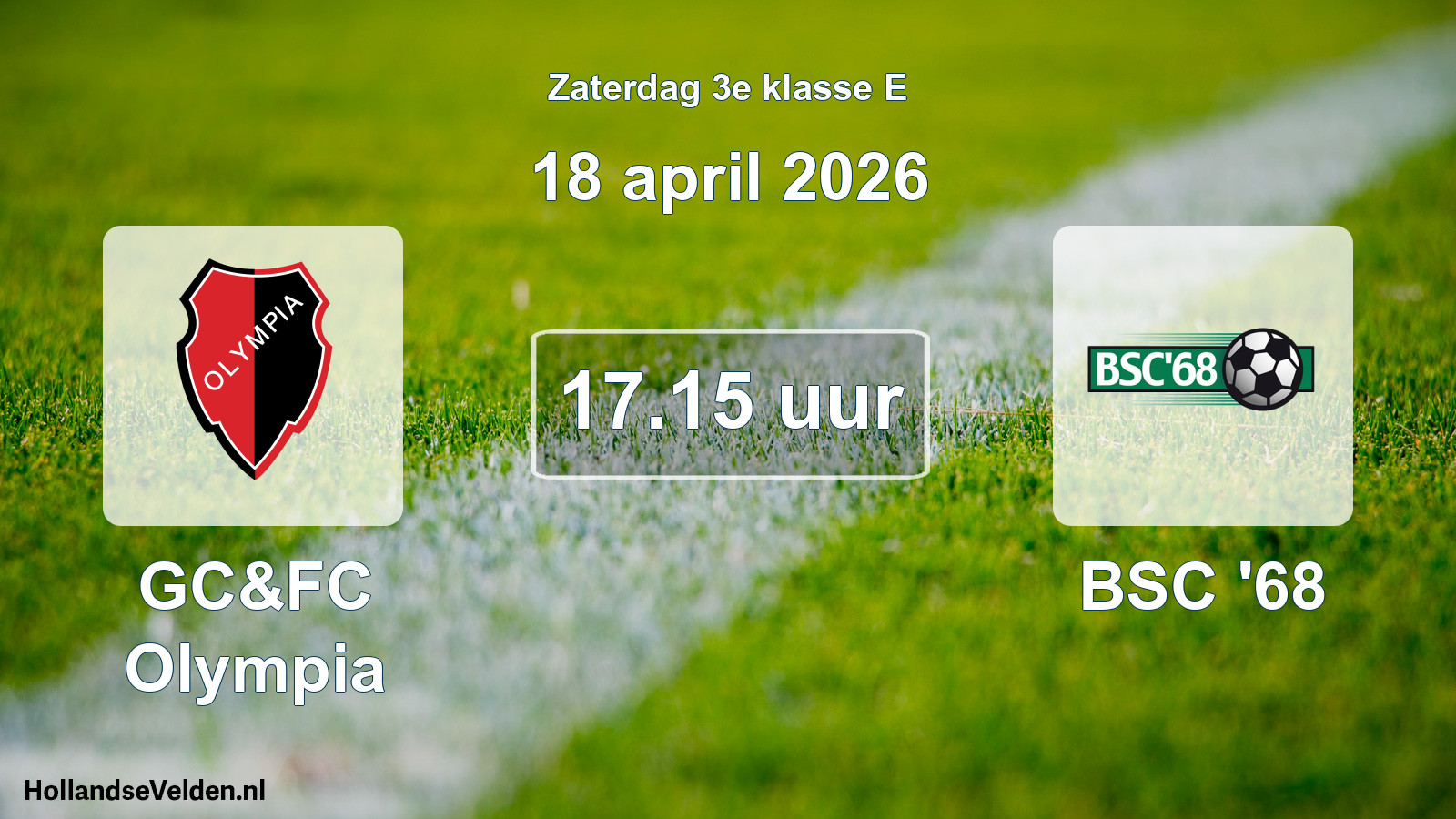 Scheduled Match: GC&FC Olympia - BSC '68 (18 April 2026)