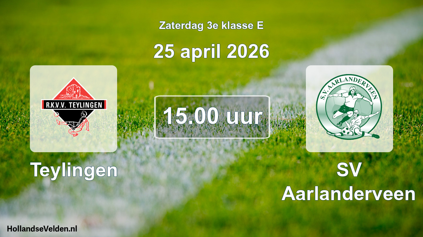 Geplande wedstrijd: Teylingen - SV Aarlanderveen (25 april 2026)