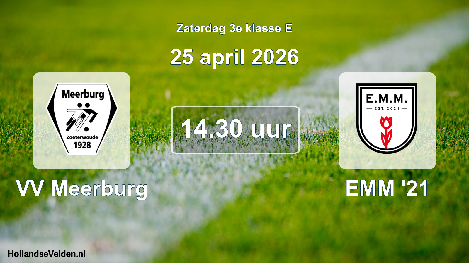 Geplande wedstrijd: VV Meerburg - EMM '21 (25 april 2026)