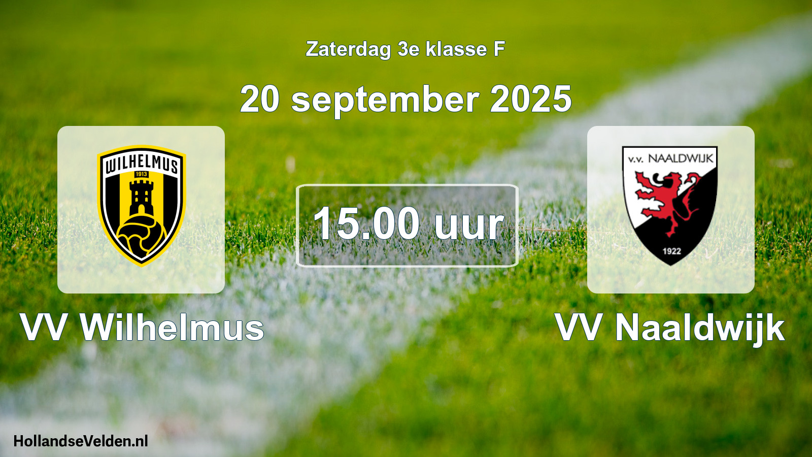 Geplande wedstrijd: VV Wilhelmus - VV Naaldwijk (20 september 2025)