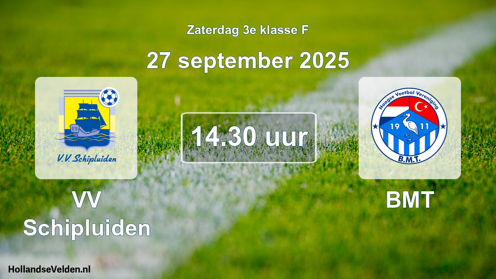 Geplande wedstrijd: VV Schipluiden - BMT (27 september 2025)