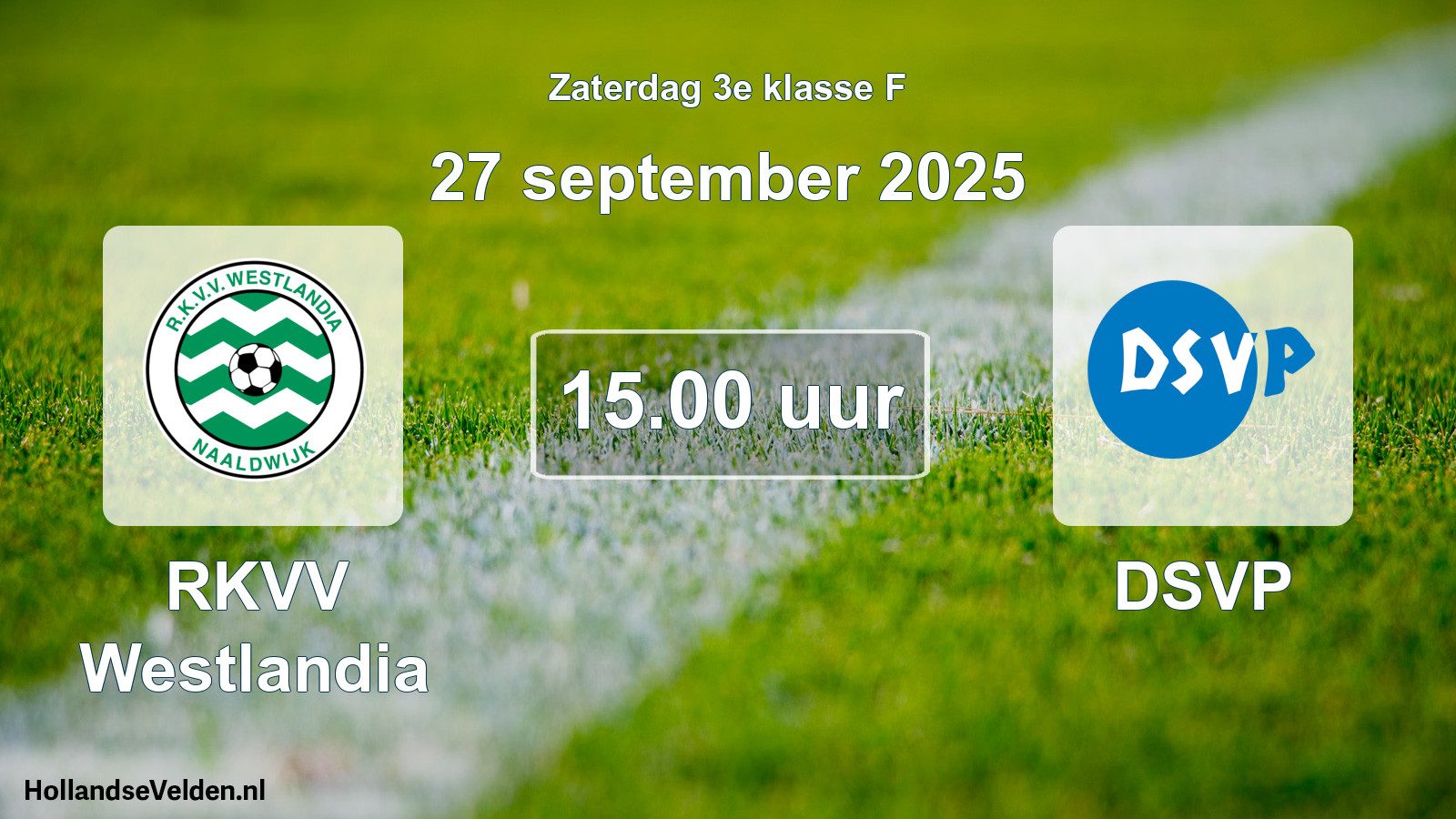 Geplande wedstrijd: RKVV Westlandia - DSVP (27 september 2025)
