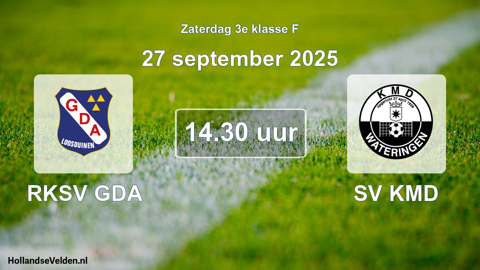 Geplande wedstrijd: RKSV GDA - SV KMD (27 september 2025)