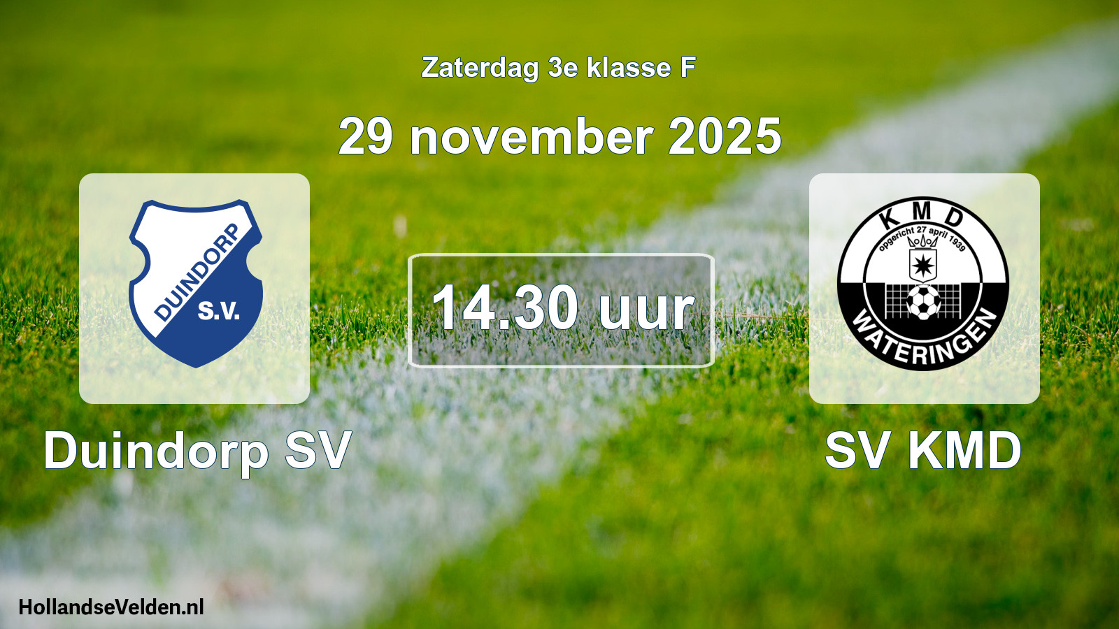 Scheduled Match: Duindorp SV - SV KMD (29 November 2025)