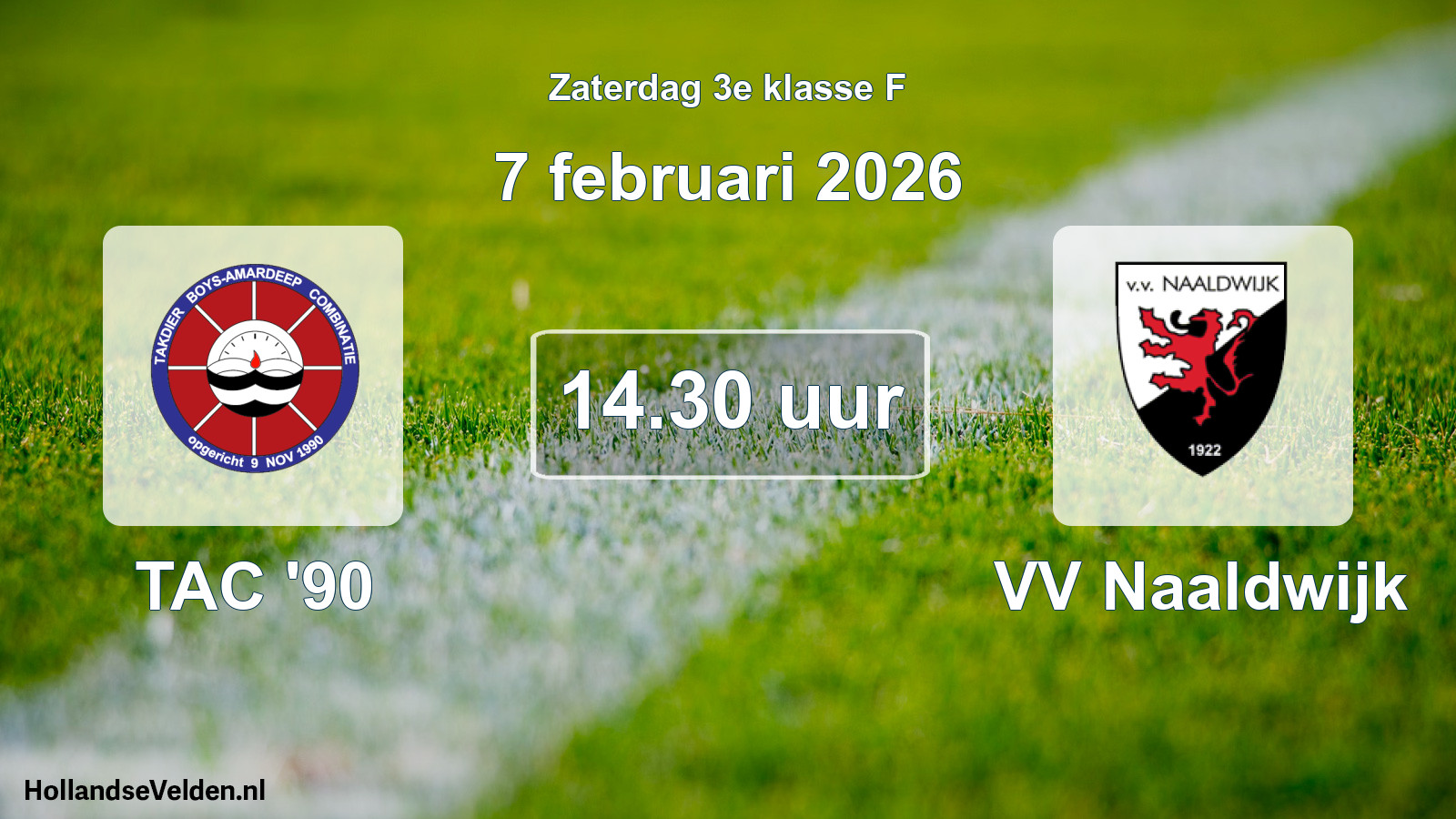 Geplande wedstrijd: TAC '90 - VV Naaldwijk (7 februari 2026)