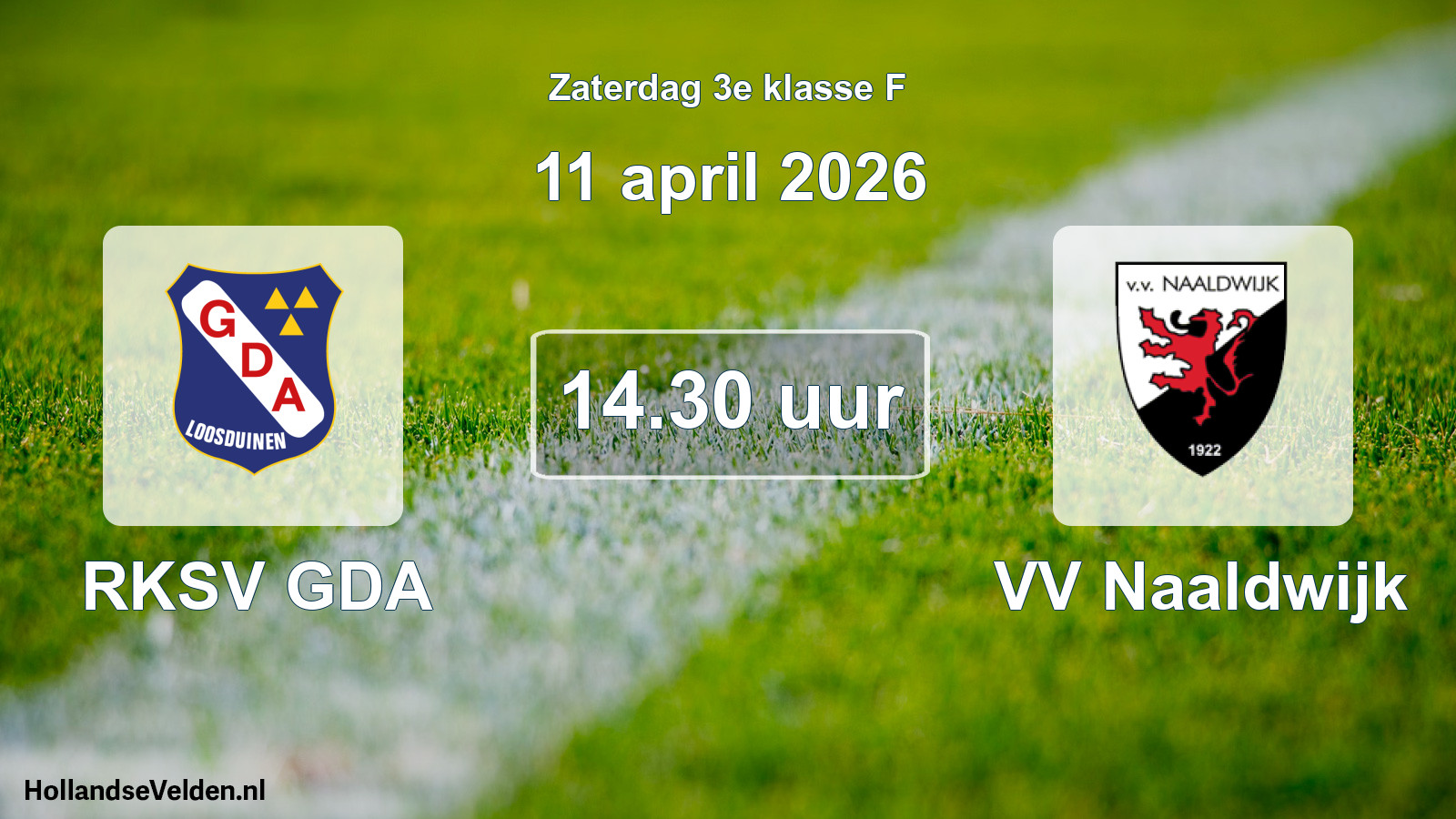 Geplande wedstrijd: RKSV GDA - VV Naaldwijk (11 april 2026)
