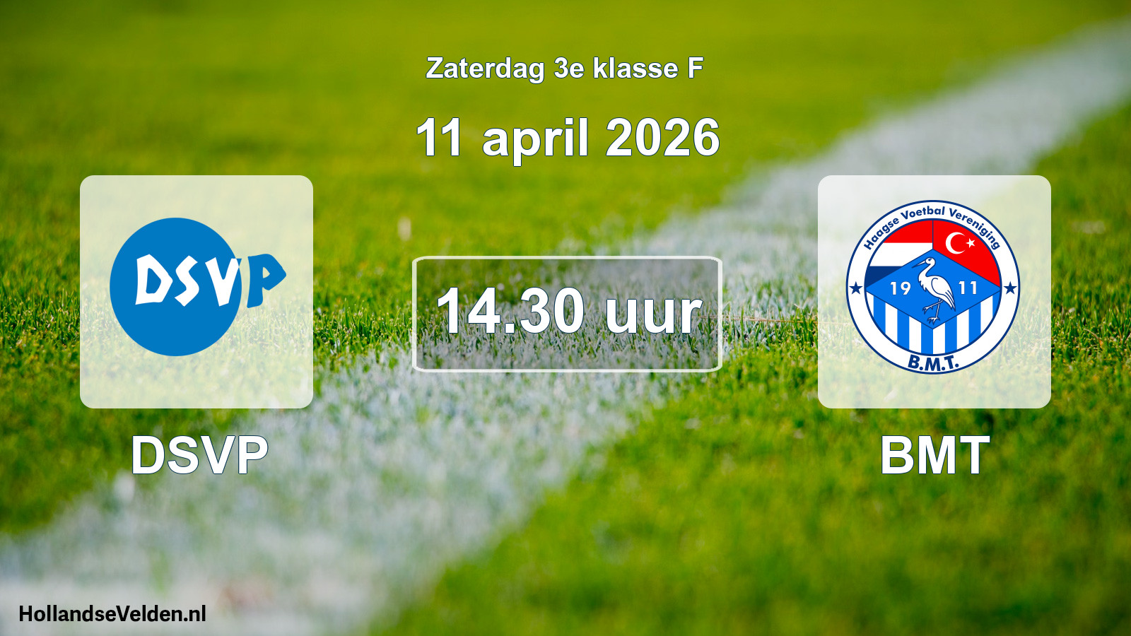 Geplande wedstrijd: DSVP - BMT (11 april 2026)