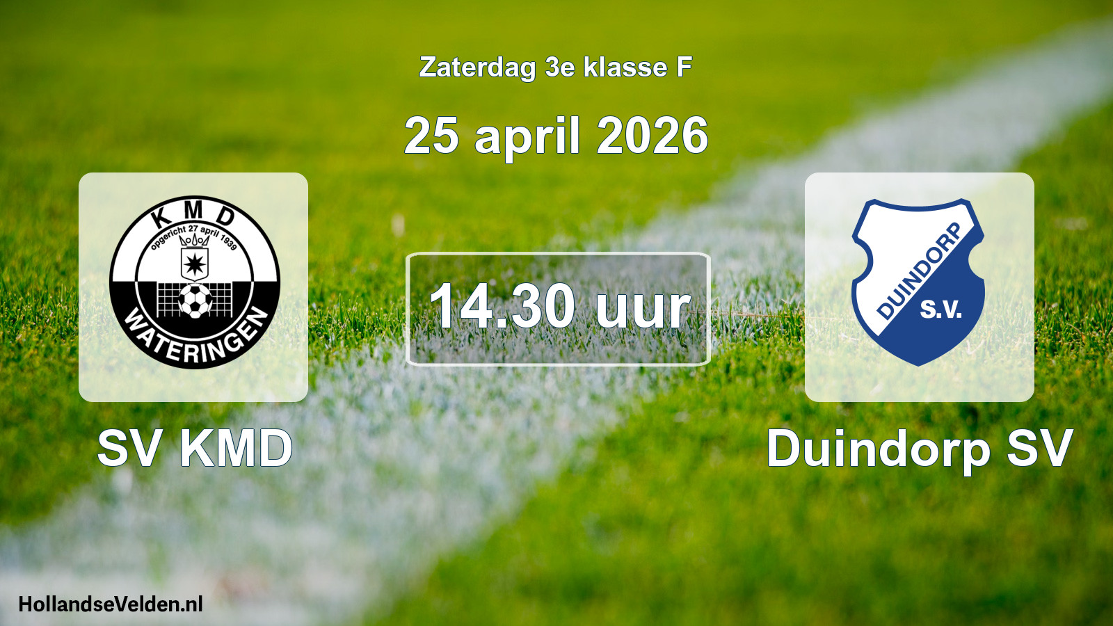 Scheduled Match: SV KMD - Duindorp SV (25 April 2026)
