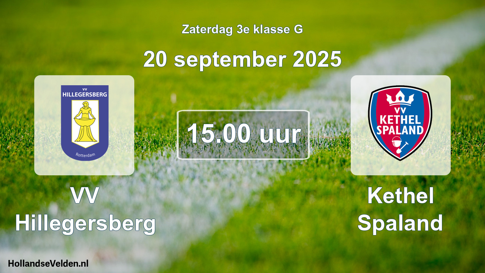 Geplande wedstrijd: VV Hillegersberg - Kethel Spaland (20 september 2025)
