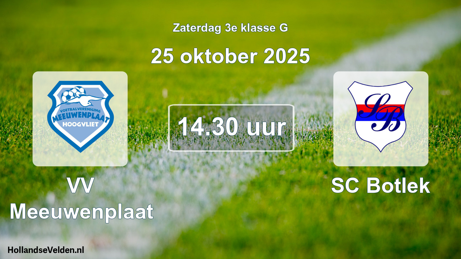 Scheduled Match: VV Meeuwenplaat - SC Botlek (25 October 2025)