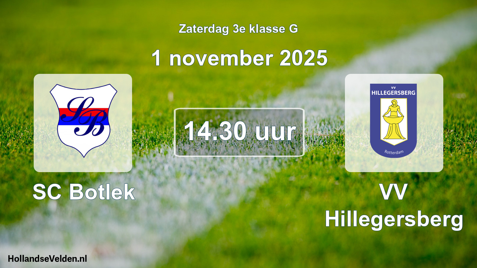 Geplande wedstrijd: SC Botlek - VV Hillegersberg (1 november 2025)