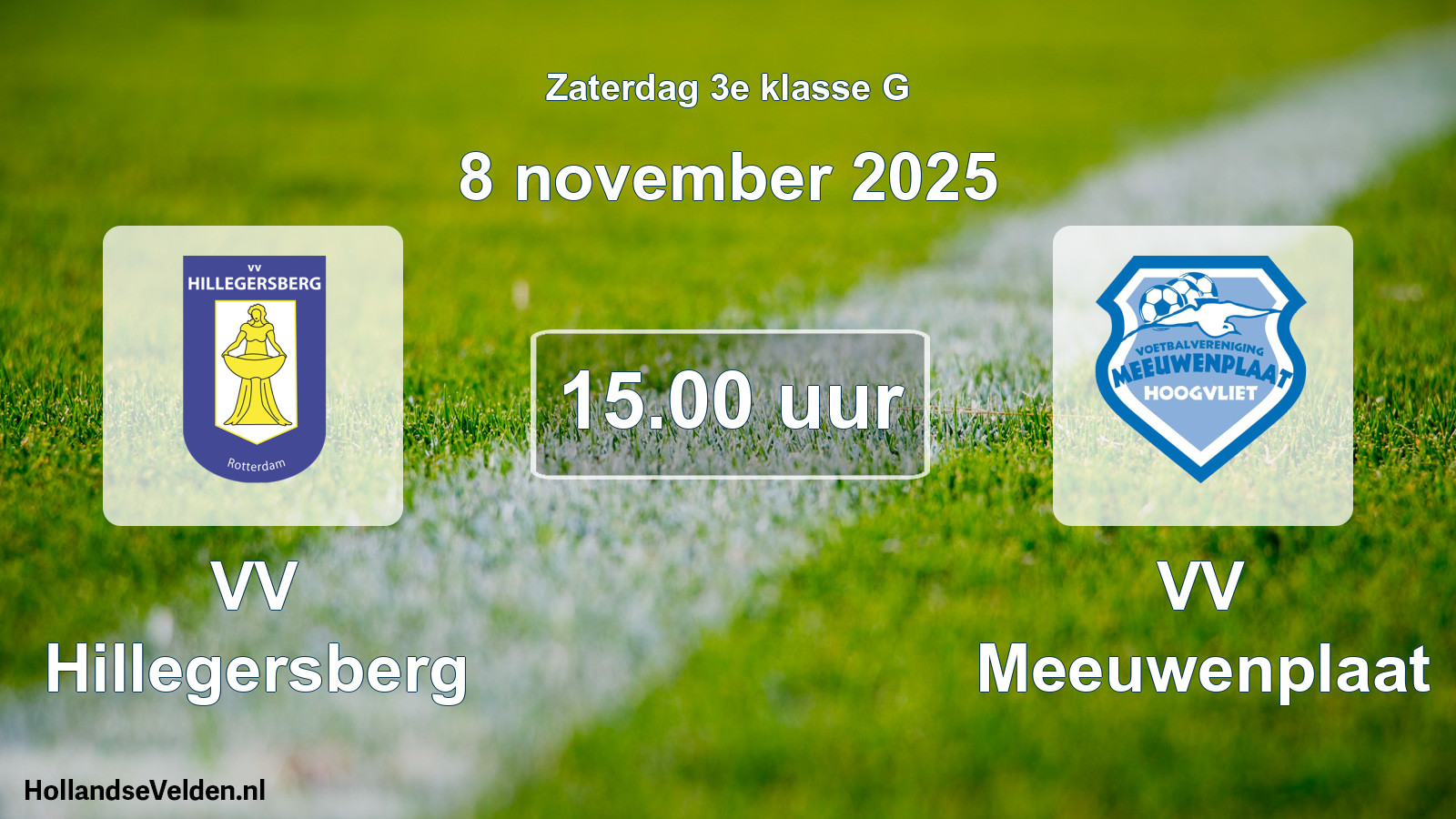 Scheduled Match: VV Hillegersberg - VV Meeuwenplaat (8 November 2025)