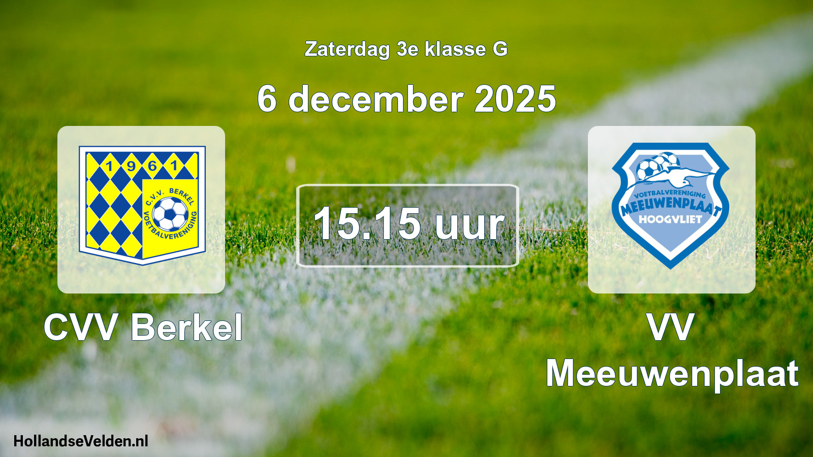 Scheduled Match: CVV Berkel - VV Meeuwenplaat (6 December 2025)