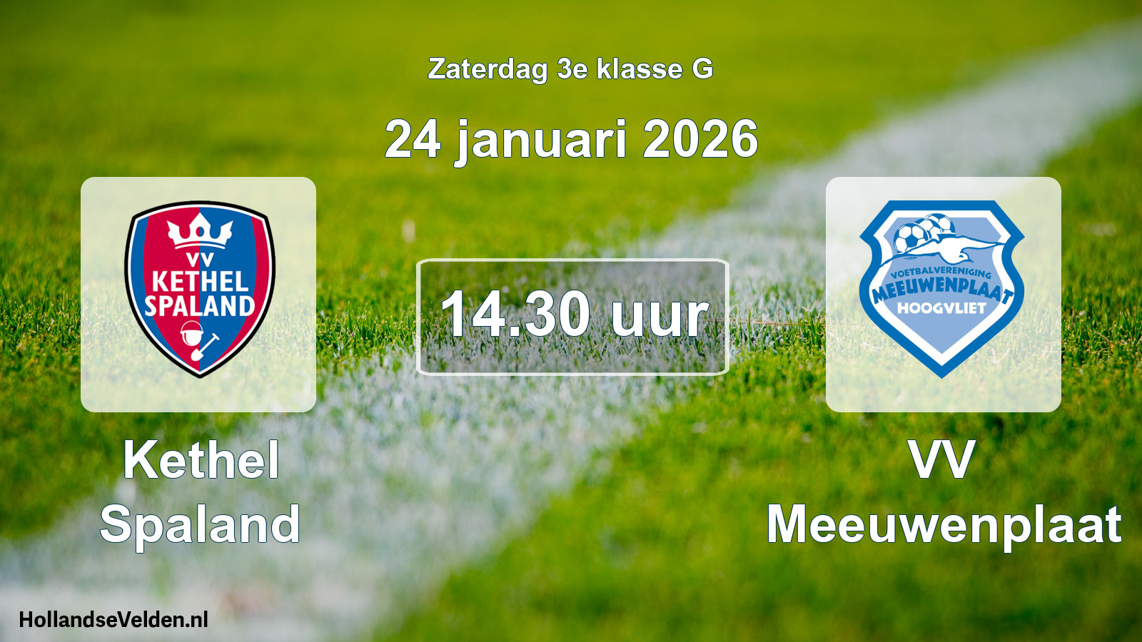 Geplande wedstrijd: Kethel Spaland - VV Meeuwenplaat (24 januari 2026)