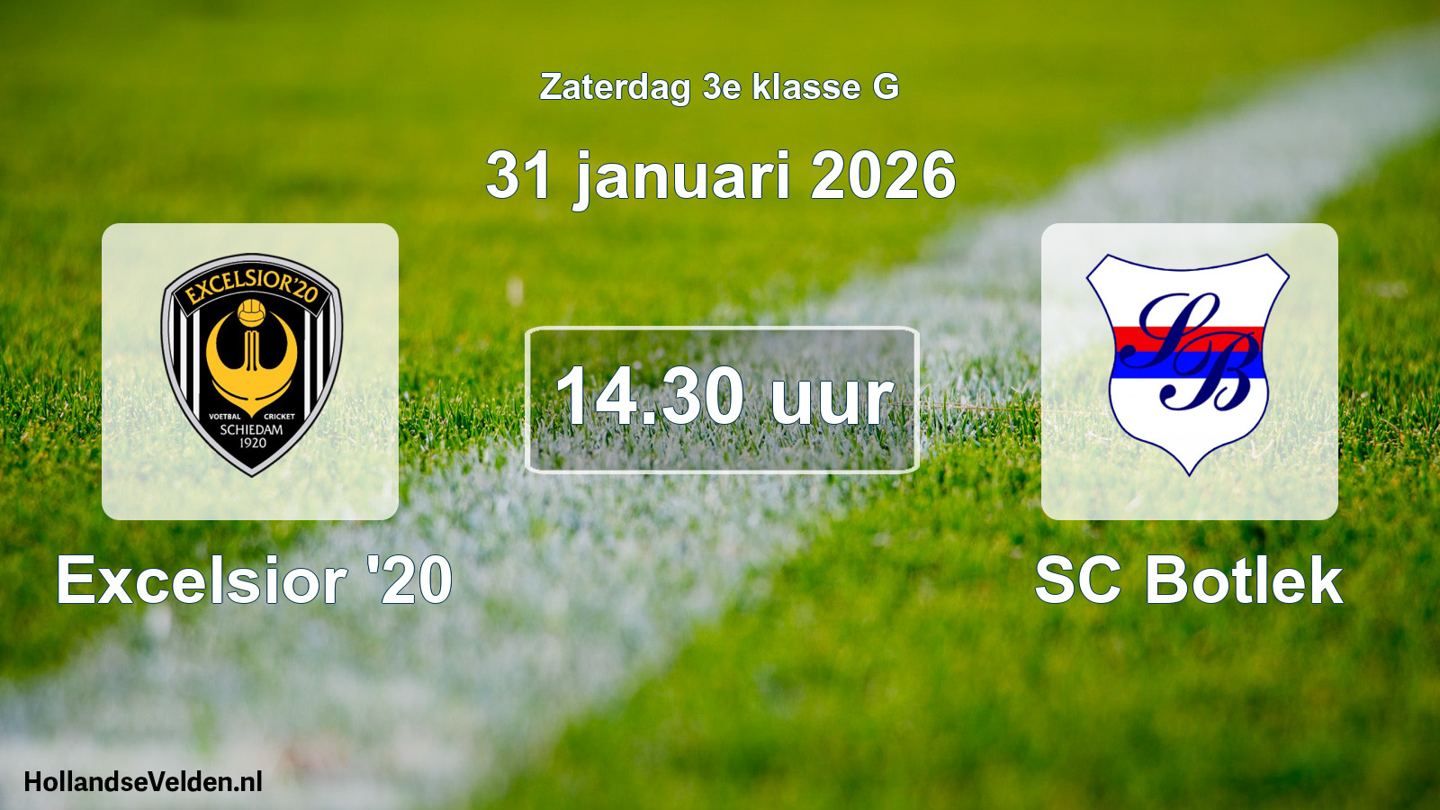 Scheduled Match: Excelsior '20 - SC Botlek (31 January 2026)