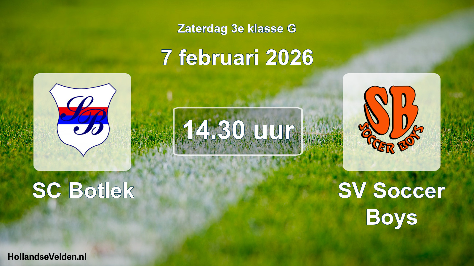 Scheduled Match: SC Botlek - SV Soccer Boys (7 February 2026)