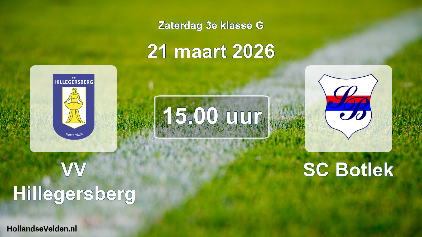 Scheduled Match: VV Hillegersberg - SC Botlek (21 March 2026)