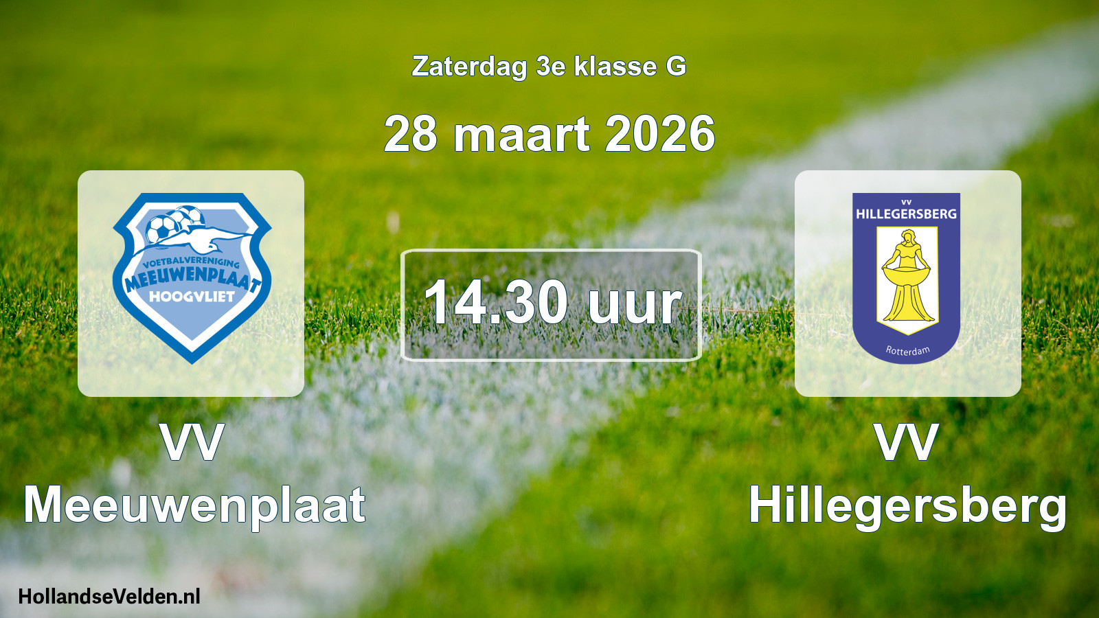 Scheduled Match: VV Meeuwenplaat - VV Hillegersberg (28 March 2026)
