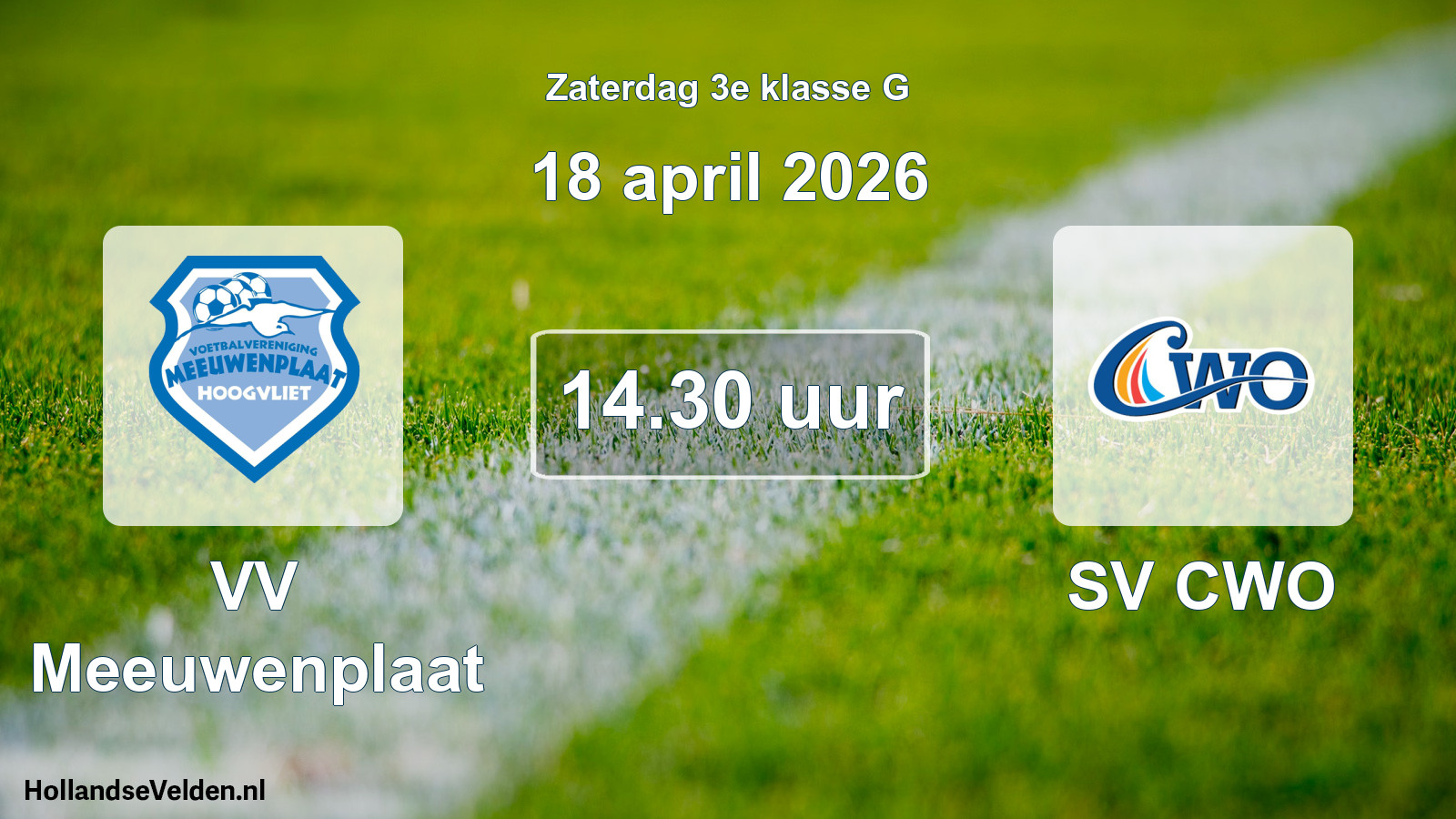 Scheduled Match: VV Meeuwenplaat - SV CWO (18 April 2026)