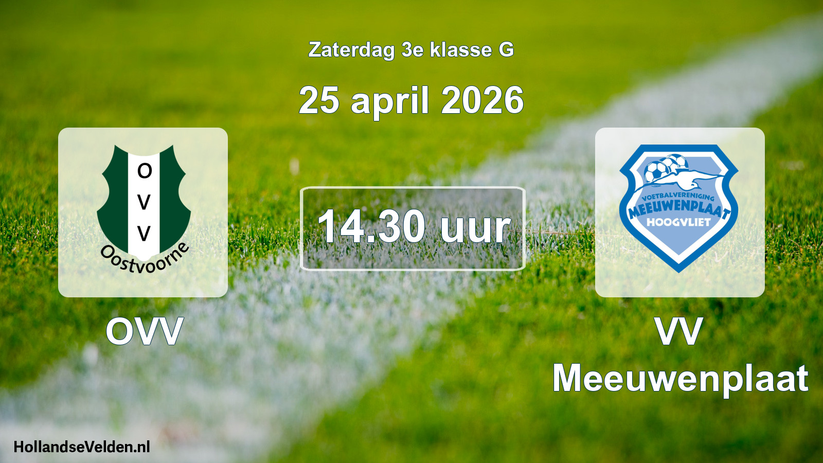 Scheduled Match: OVV - VV Meeuwenplaat (25 April 2026)