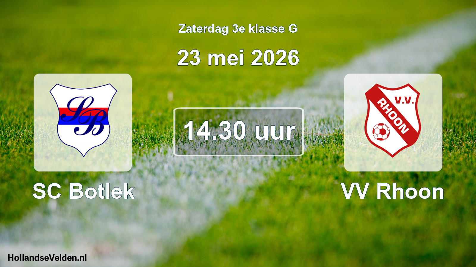 Geplande wedstrijd: SC Botlek - VV Rhoon (23 mei 2026)