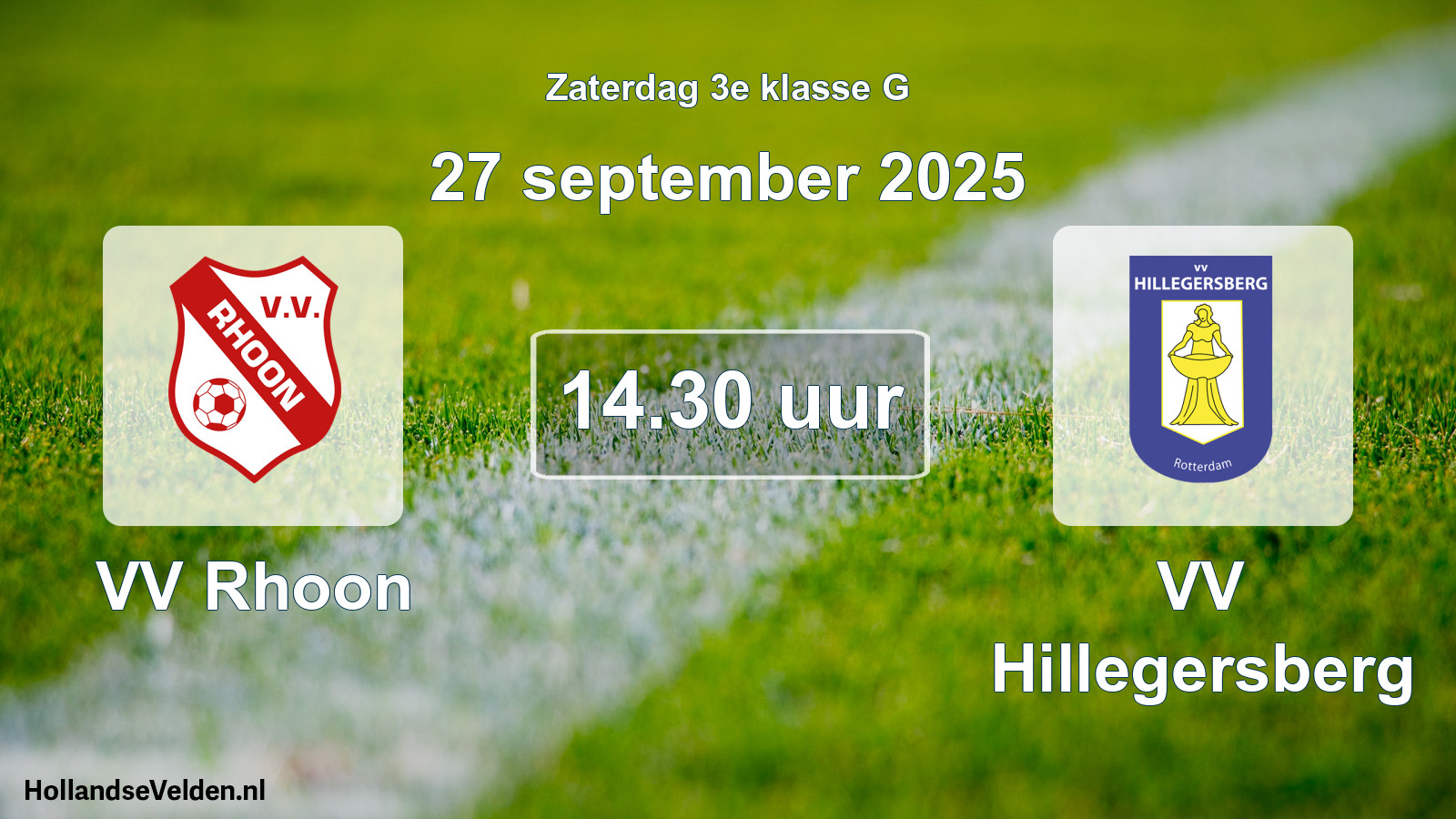 Scheduled Match: VV Rhoon - VV Hillegersberg (27 September 2025)