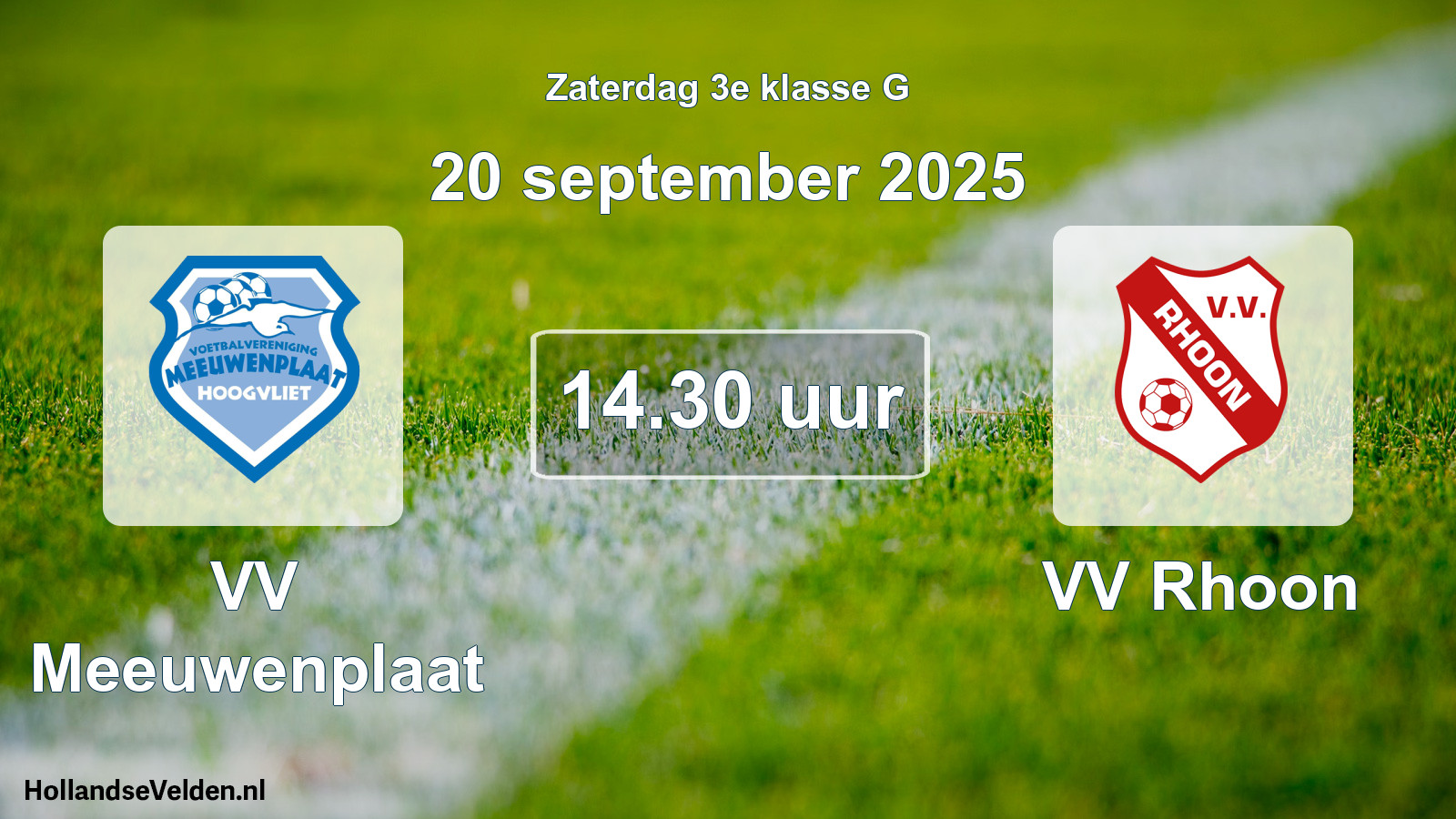 Scheduled Match: VV Meeuwenplaat - VV Rhoon (20 September 2025)
