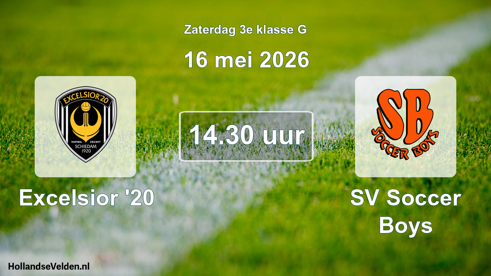 Geplande wedstrijd: Excelsior '20 - SV Soccer Boys (16 mei 2026)