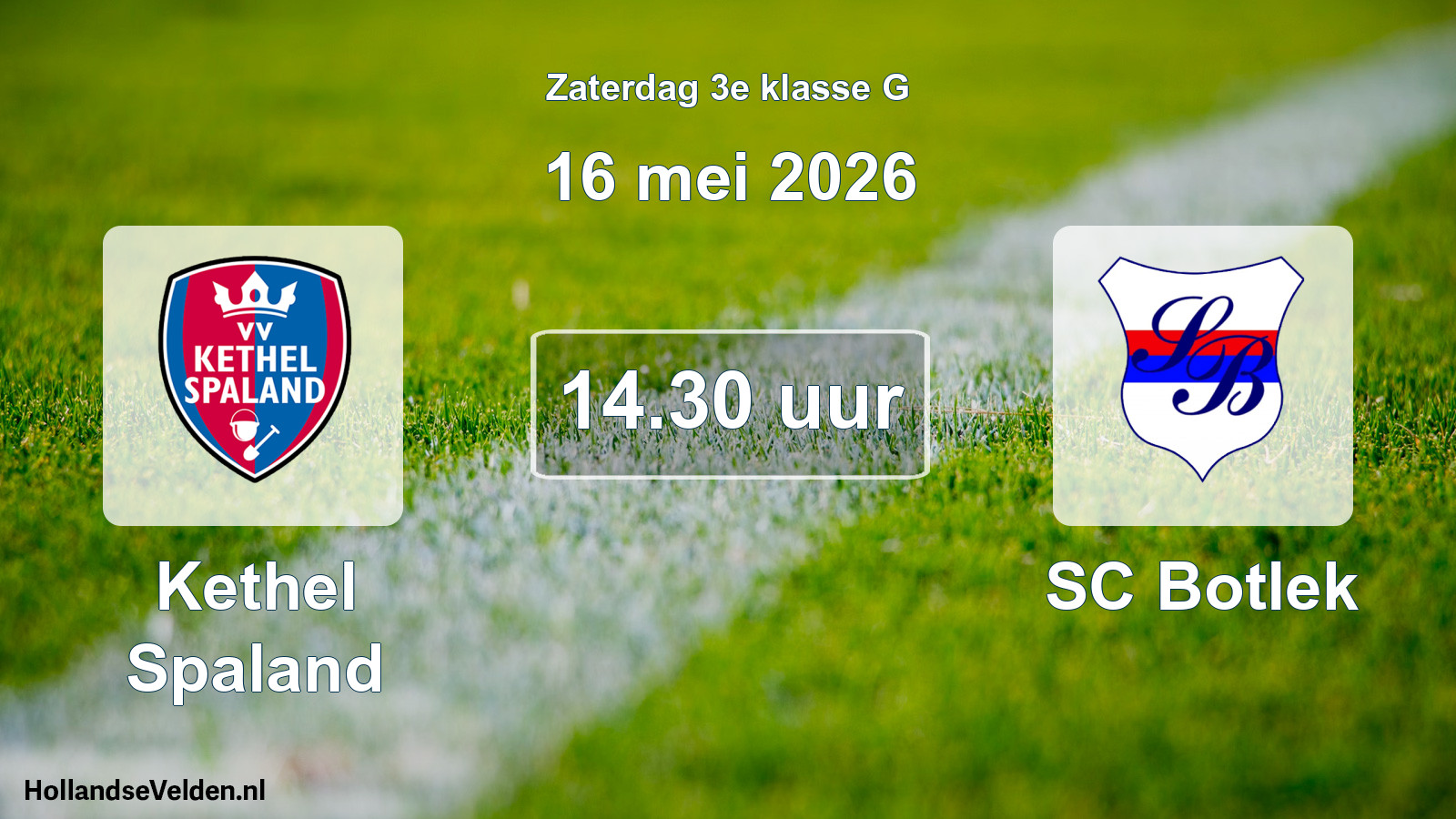 Geplande wedstrijd: Kethel Spaland - SC Botlek (16 mei 2026)