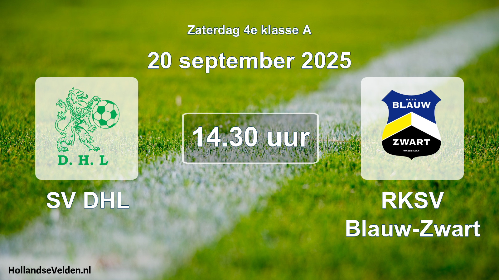 Geplande wedstrijd: SV DHL - RKSV Blauw-Zwart (20 september 2025)