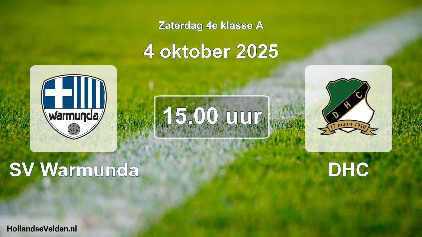 Geplande wedstrijd: SV Warmunda - DHC (4 oktober 2025)