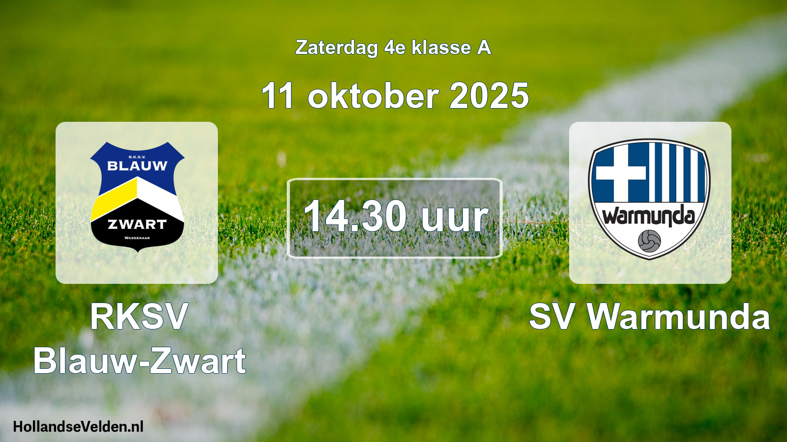 Geplande wedstrijd: RKSV Blauw-Zwart - SV Warmunda (11 oktober 2025)