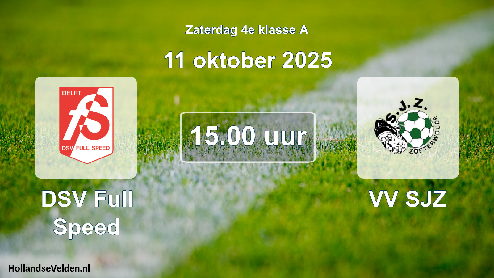 Geplande wedstrijd: DSV Full Speed - VV SJZ (11 oktober 2025)